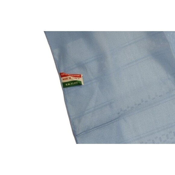 VTG Womens Scarf Head Neck Wrap or Table Runner Oblong Blue Made in Italy READ - Picture 2 of 5